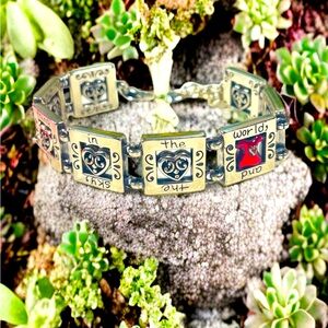 Brighton bracelet red dress silver squares inspirational